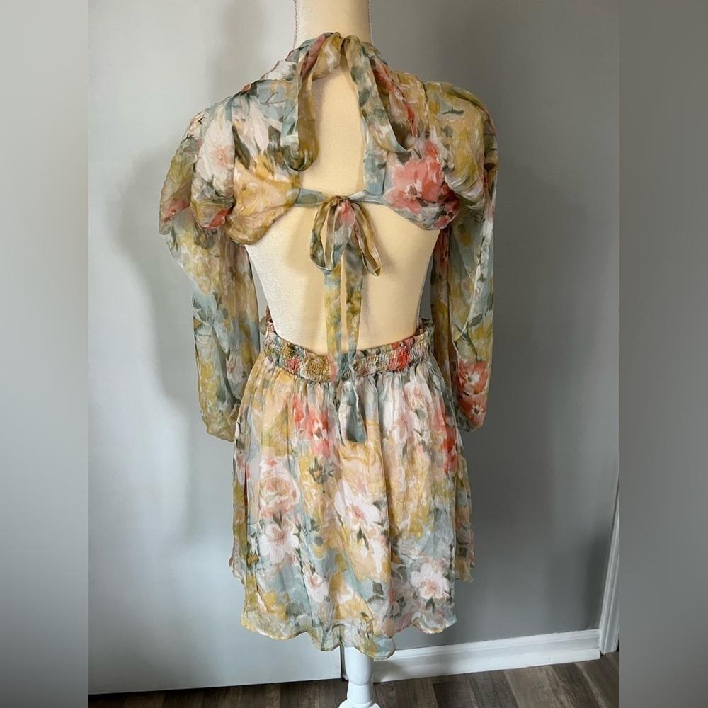 NWT All About May Woman’s Pastel Sheer Lightweight Boho Polyester Dress Size 6 - Picture 8 of 16